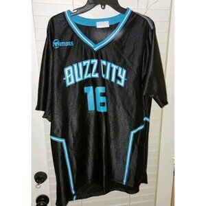 Buzz City, Swarm 365, CHARLOTTE HORNETS, XL  Black & Teal shooting shirt #16